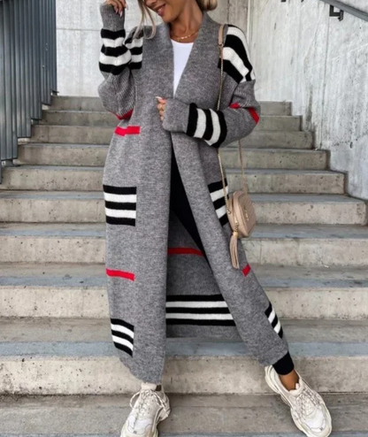 Stylischer Herbst-Cardigan Lang Mantel Damen