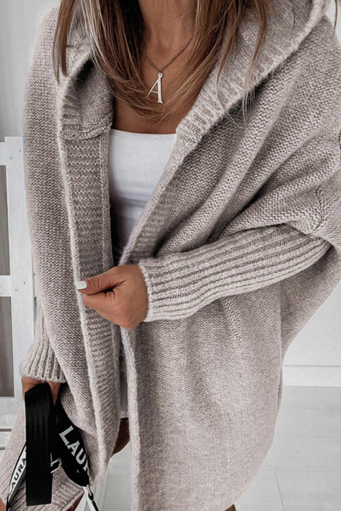 Herbst Strickjacke Damen Kapuze