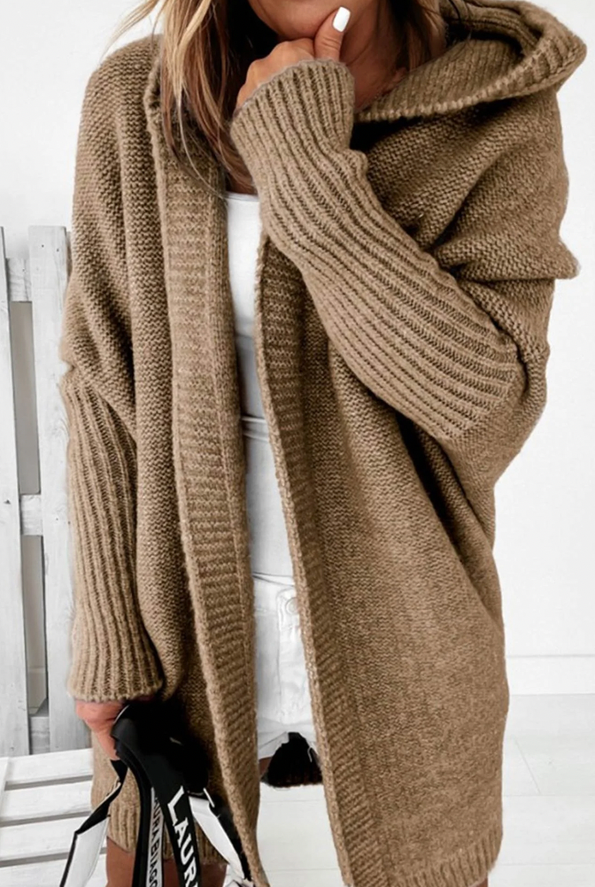 Herbst Strickjacke Damen Kapuze