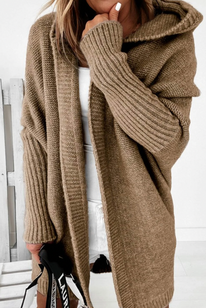Herbst Strickjacke Damen Kapuze