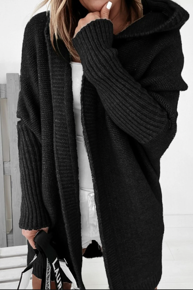 Herbst Strickjacke Damen Kapuze