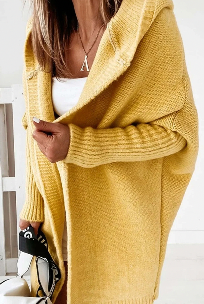 Herbst Strickjacke Damen Kapuze
