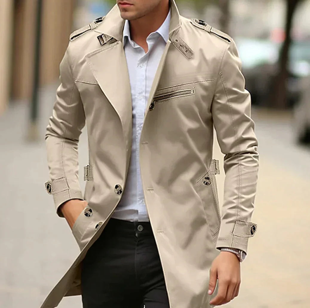 Stilvoller Herren-Trenchcoat Frühjahr Modern - IdealeKleiden