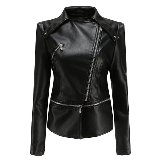 Herbstliche Lederjacke Trendy Damen - IdealeKleiden