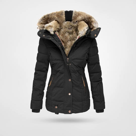 Stylische Winterjacke Warm Innenfutter Kapuze - IdealeKleiden
