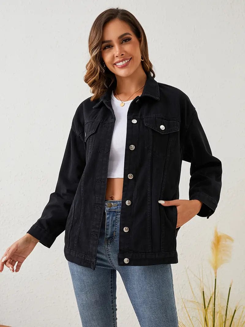 Bequeme Denimjacke Lässig Chic