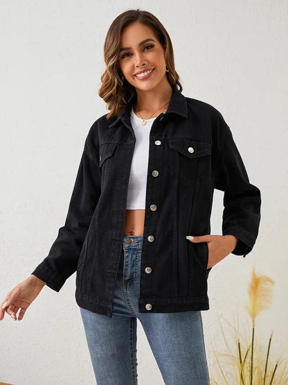 Bequeme Denimjacke Lässig Chic