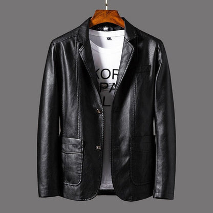Herrenjacke Stilvolle Leder Bomber - IdealeKleiden