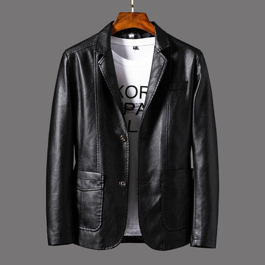 Herrenjacke Stilvolle Leder Bomber - IdealeKleiden