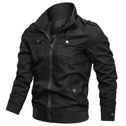 Bomberjacke Herren Modern mit Rippkragen und Taschen