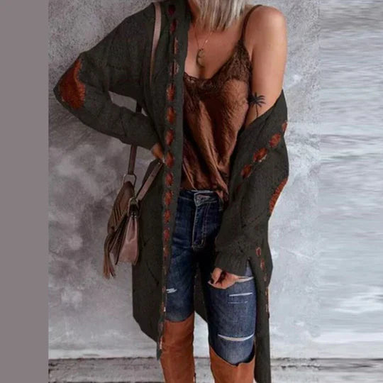 Stylische Strickjacke mit Kapuze Damen