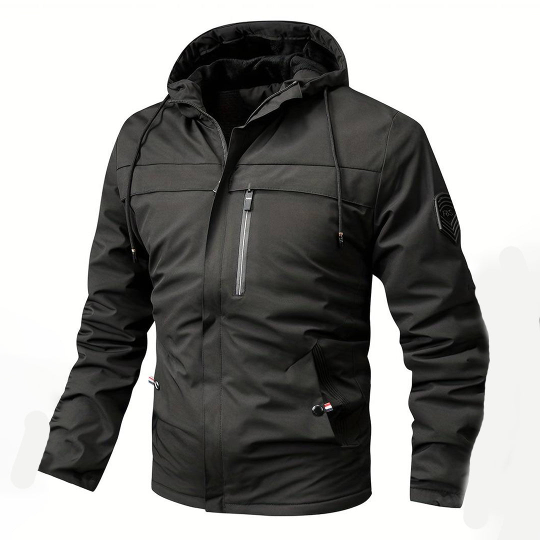 Herren Windbreaker Schwarz Bequem Warm Isoliert