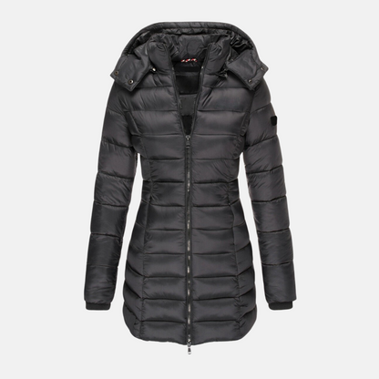 Winterjacke Damen Slim Fit Gepolstert Mit Kapuze - IdealeKleiden