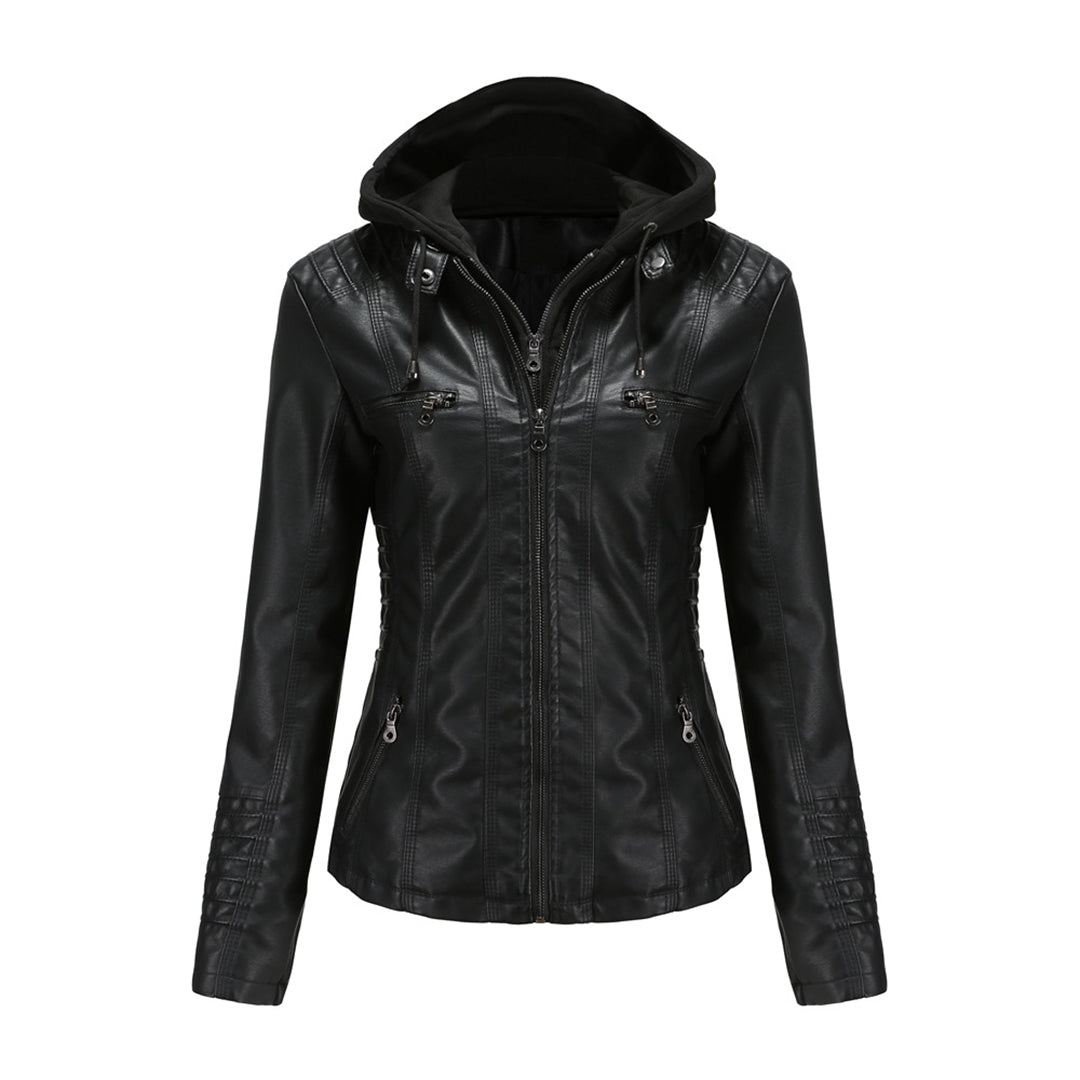 Herbst Lederjacke Trendy Damen Style