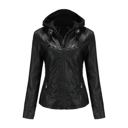 Herbst Lederjacke Trendy Damen Style