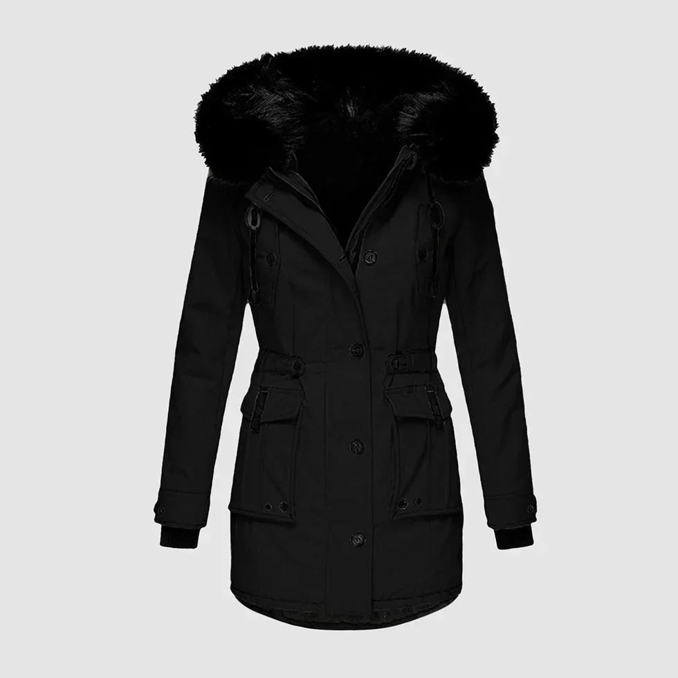 Wasserdichte Damenwinterjacke Elegant Warm