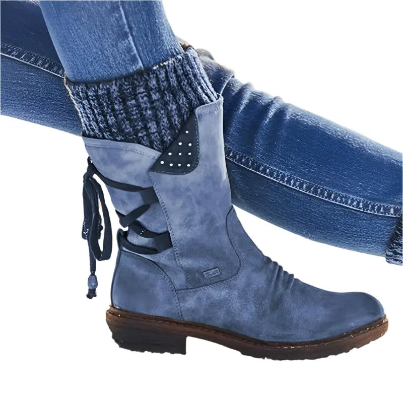 Damen Winterstiefel Niedriger Absatz Warm & Bequem