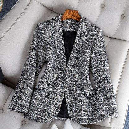 Eleganter Damen Blazer Tweed Design - IdealeKleiden