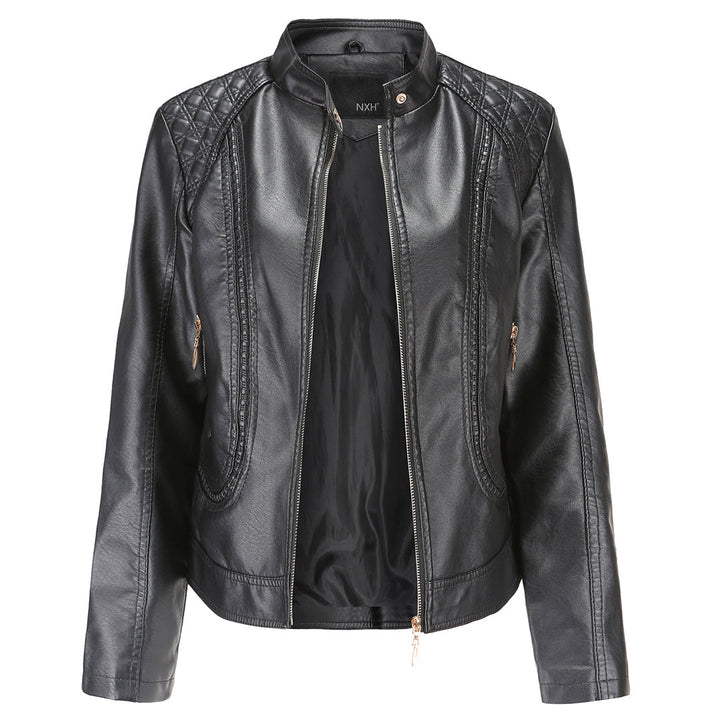 Elegante Lederjacke Damen Schwarz Lederschutz