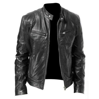 Herren Lederjacke Winddicht Elegant - IdealeKleiden