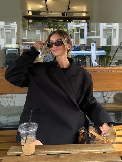 Übergroße Damenblazer Jacke Herbstlook