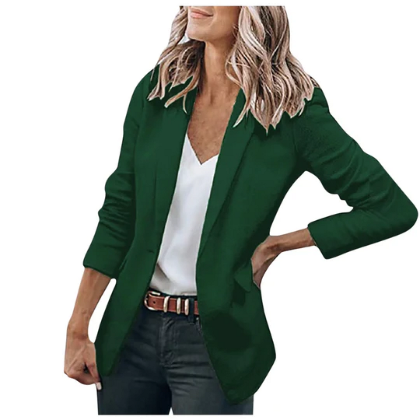 Damen Blazer Modern Offener Schnitt