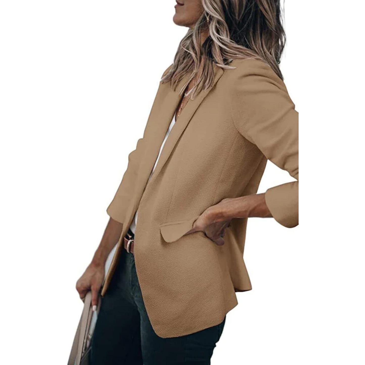 Damen Blazer Modern Offener Schnitt
