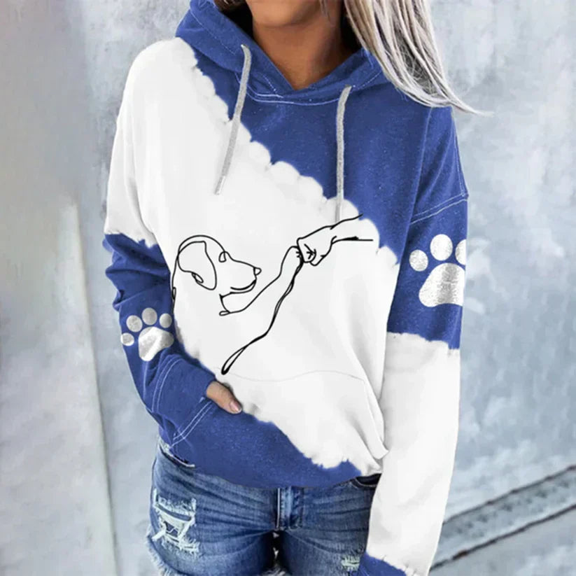 Modischer Kapuzenpullover Hunde Muster Trendy Style