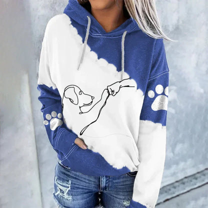 Modischer Kapuzenpullover Hunde Muster Trendy Style