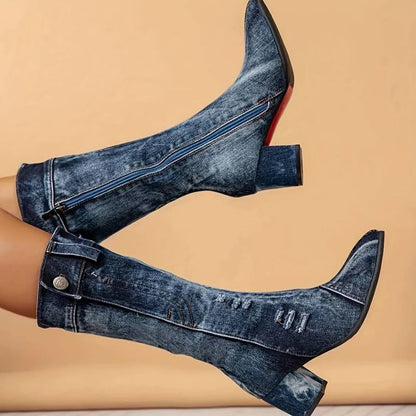 Damen Stiefel Mittelbreit Bequem - IdealeKleiden