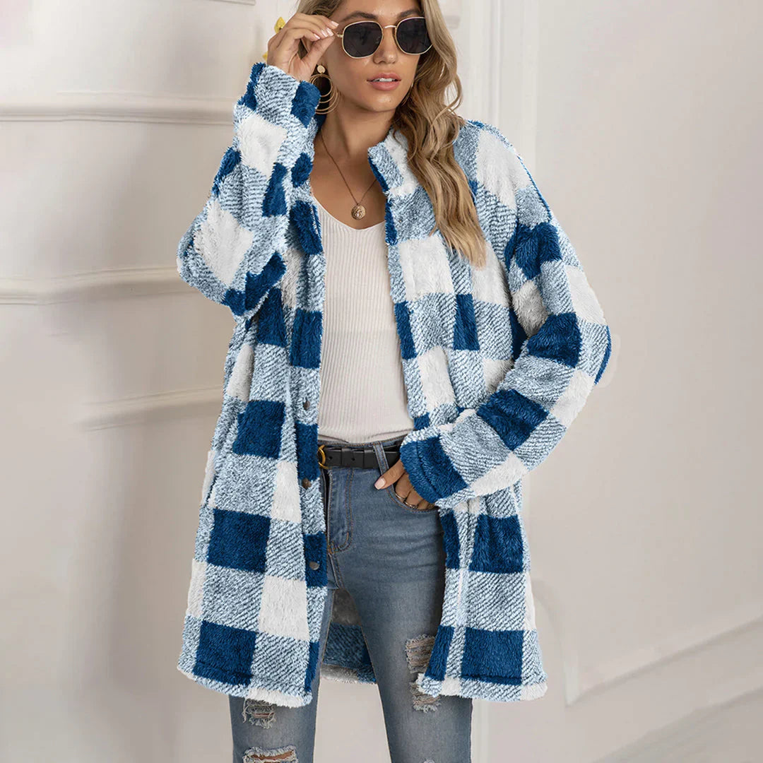 Karierte Damenjacke Bequem Modern