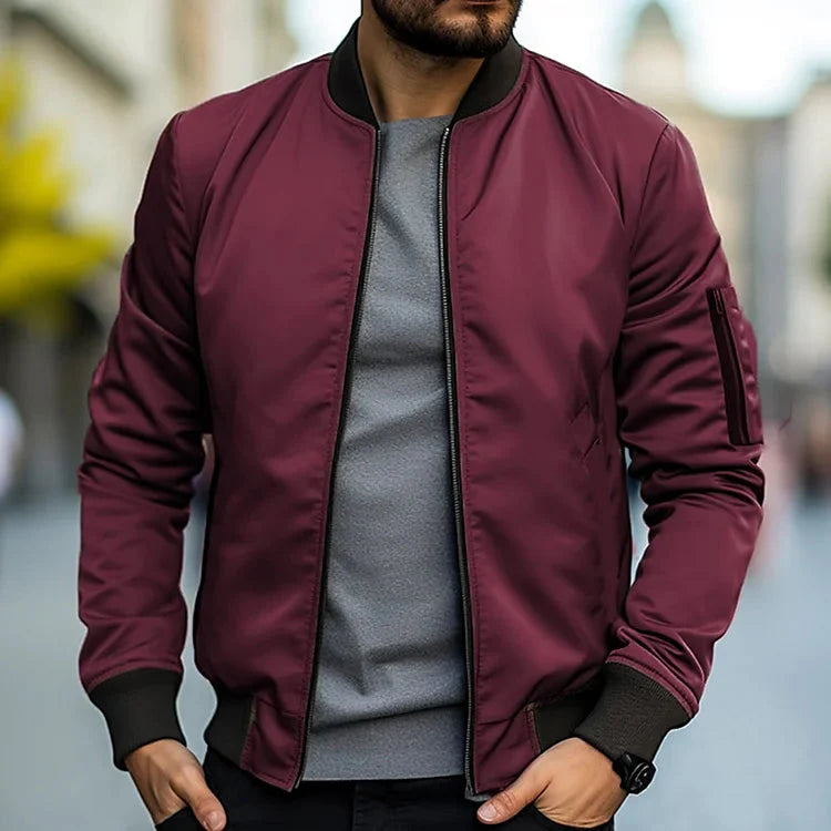 Herren Bomberjacke Herbst Style Reißverschluss