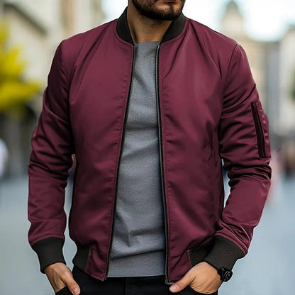 Herren Bomberjacke Herbst Style Reißverschluss