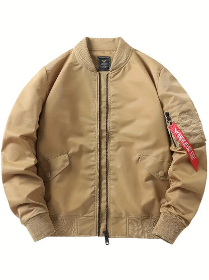 Herren Bomberjacke Leder Style