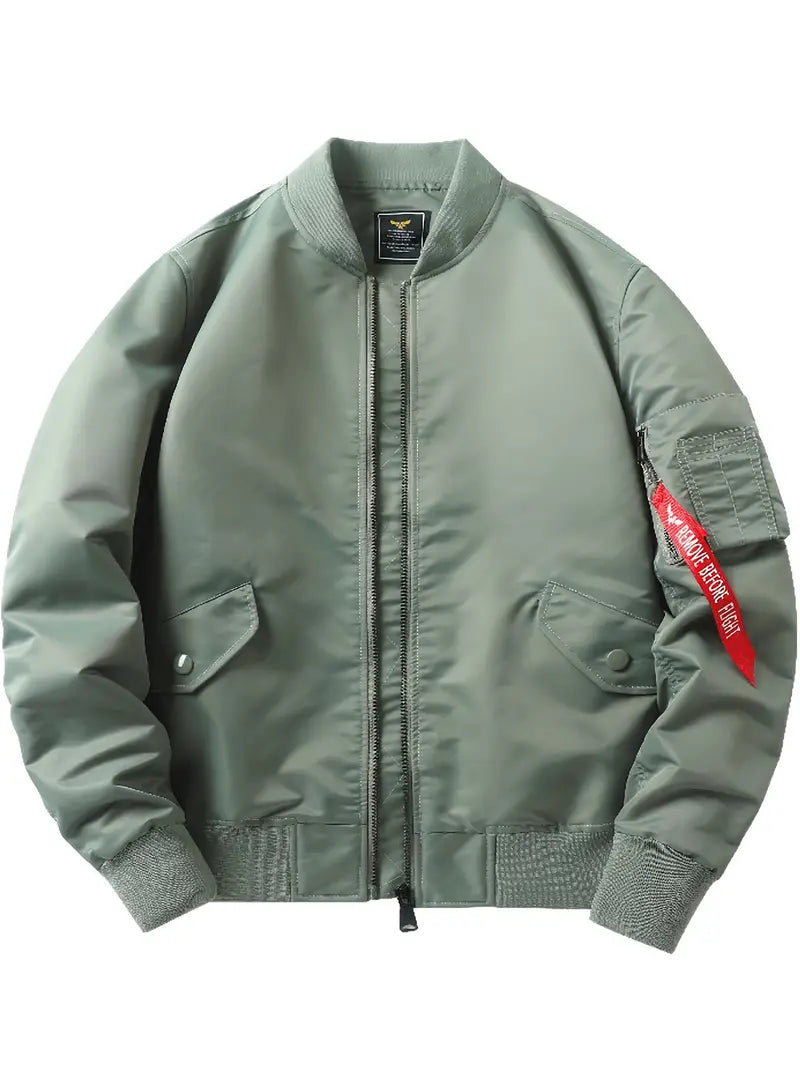 Herren Bomberjacke Leder Style