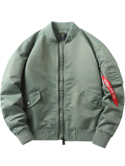 Herren Bomberjacke Leder Style
