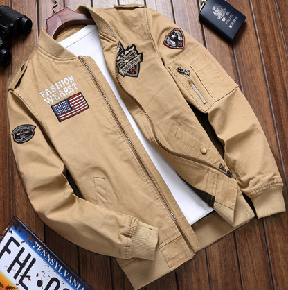 Männer Bomberjacke Pilotenstil Zip