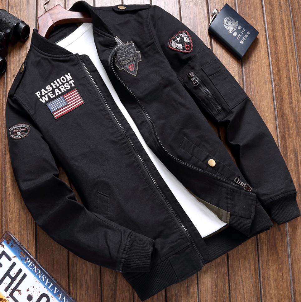 Männer Bomberjacke Pilotenstil Zip