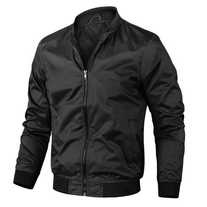 Herren Bomberjacke Reißverschluss Polyester Herbst