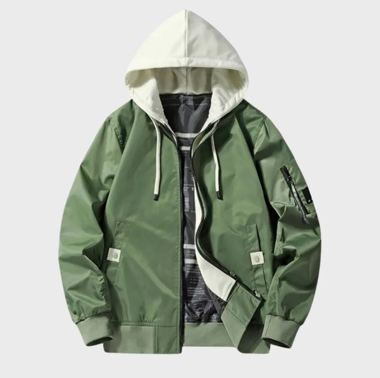 Herren Winterjacke Winddicht Kapuze Reißverschluss