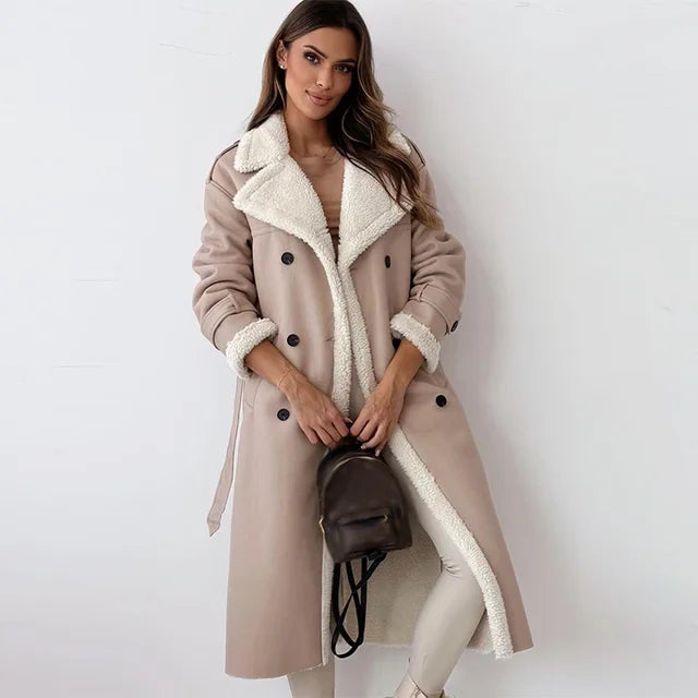 Stylischer Wintermantel Frauen Elegante Damenjacke