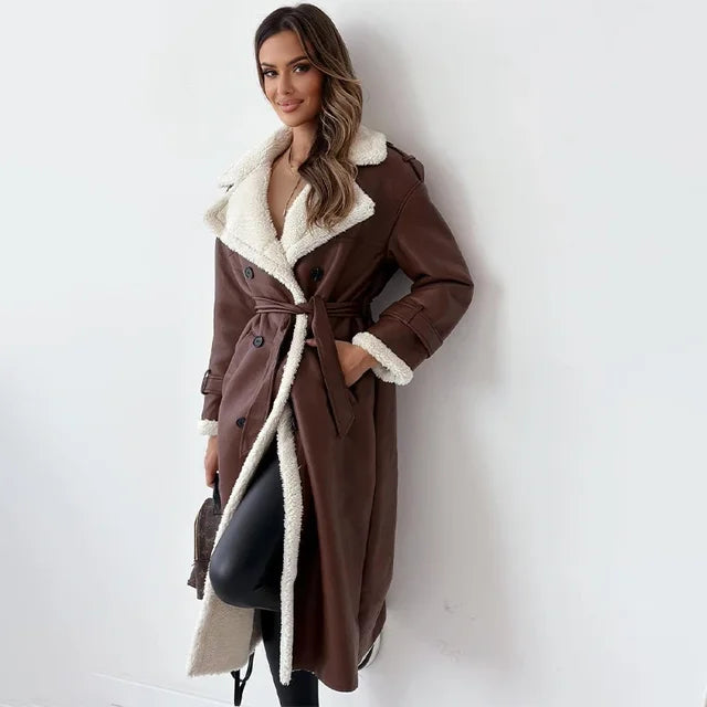 Stylischer Wintermantel Frauen Elegante Damenjacke