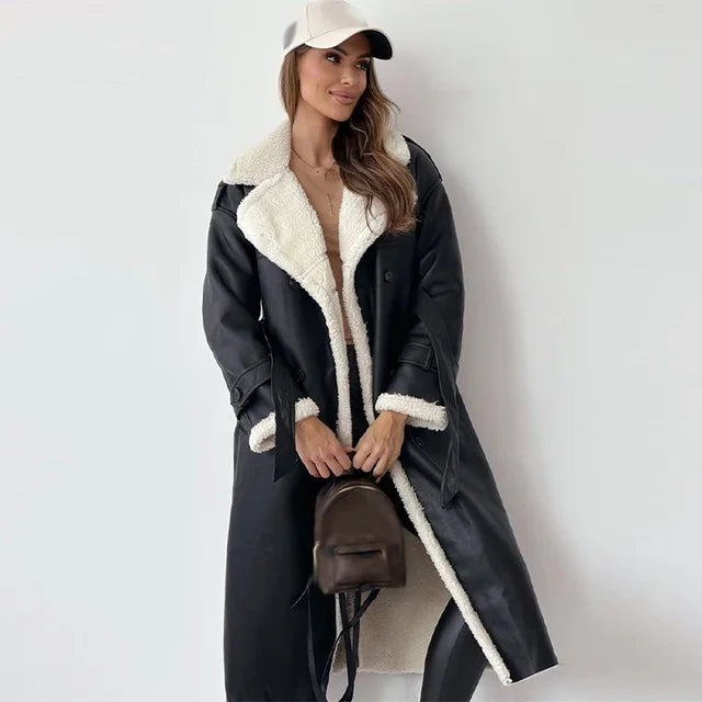 Stylischer Wintermantel Frauen Elegante Damenjacke