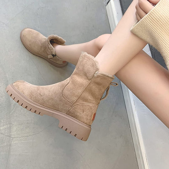 Damenstiefel Warm Weich Reißverschluss