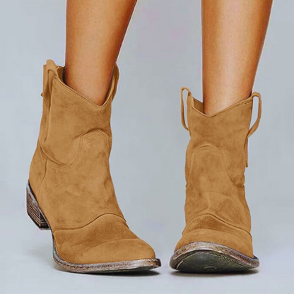Stilvolle Stiefeletten Leder Spitze Elegant