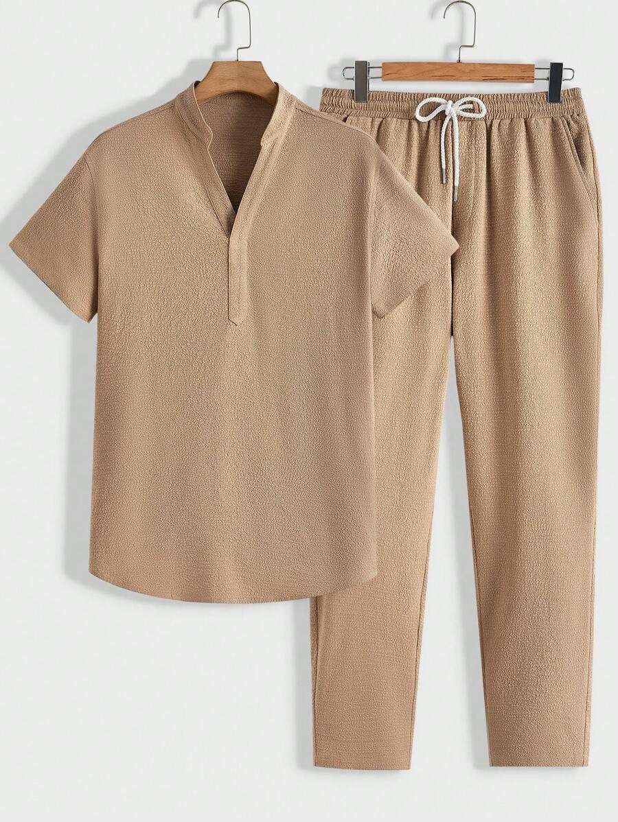Herren Lounge Set Komfort Polohemd Hose