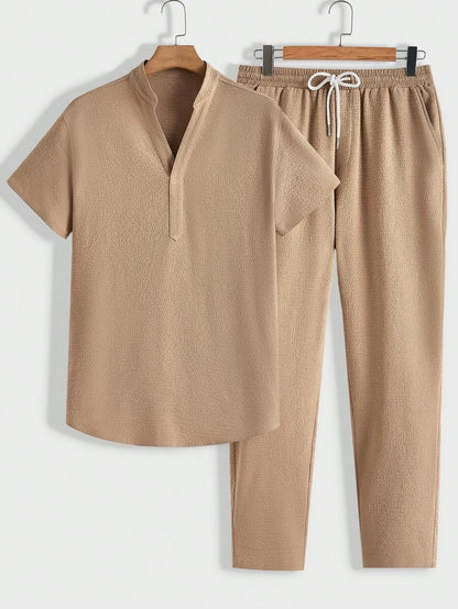 Herren Lounge Set Komfort Polohemd Hose