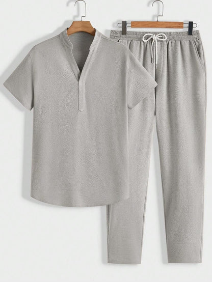 Herren Lounge Set Komfort Polohemd Hose