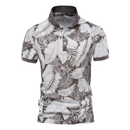 Herren Polo Hawaii Blumenmuster Sommer