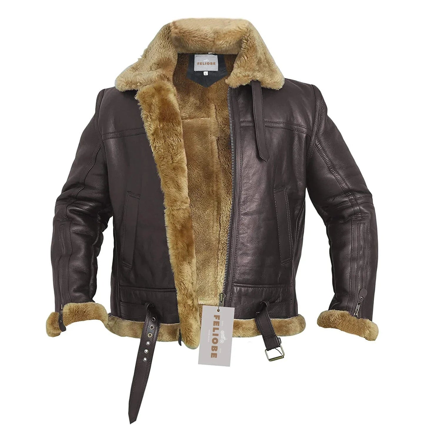 Luxus Leder-Pilotenjacke Warm & Elegant
